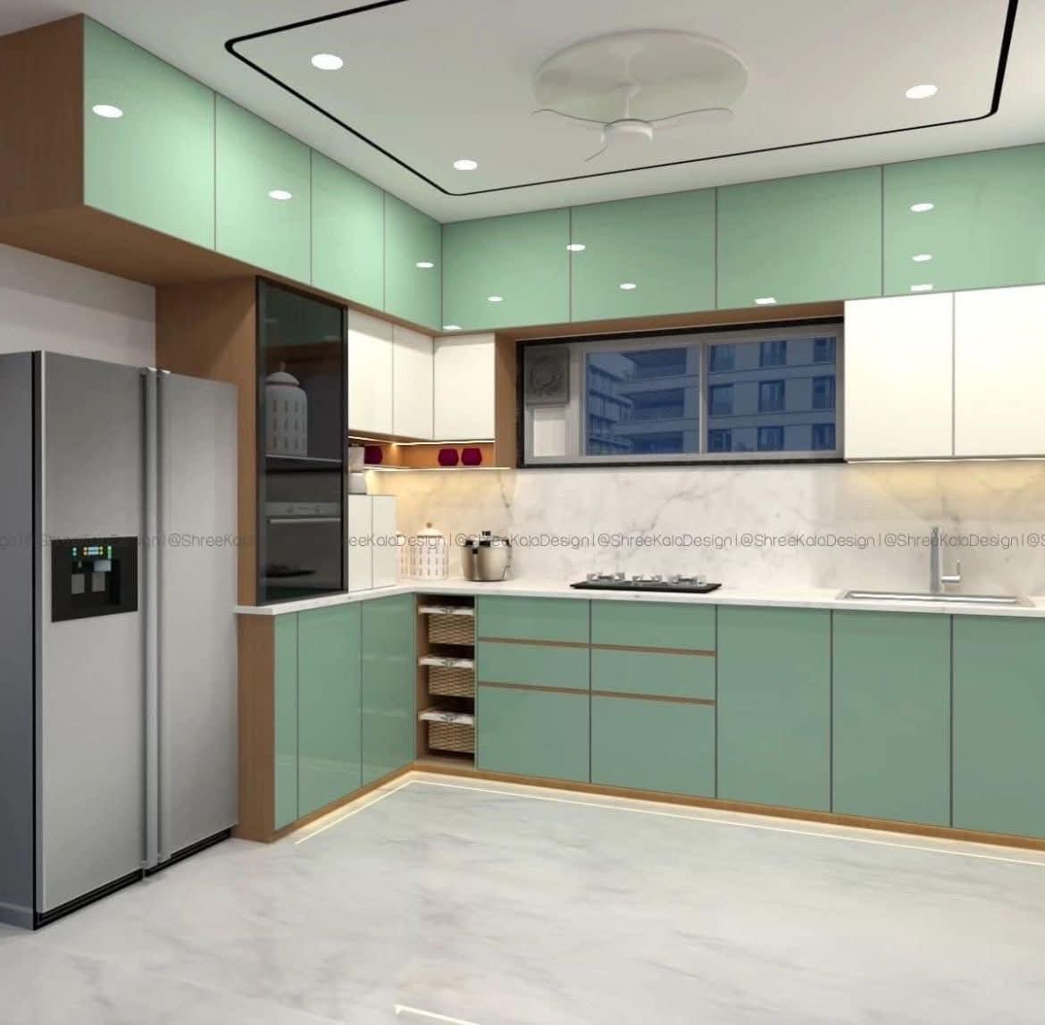 Modern L-Shaped Kitchen Layout